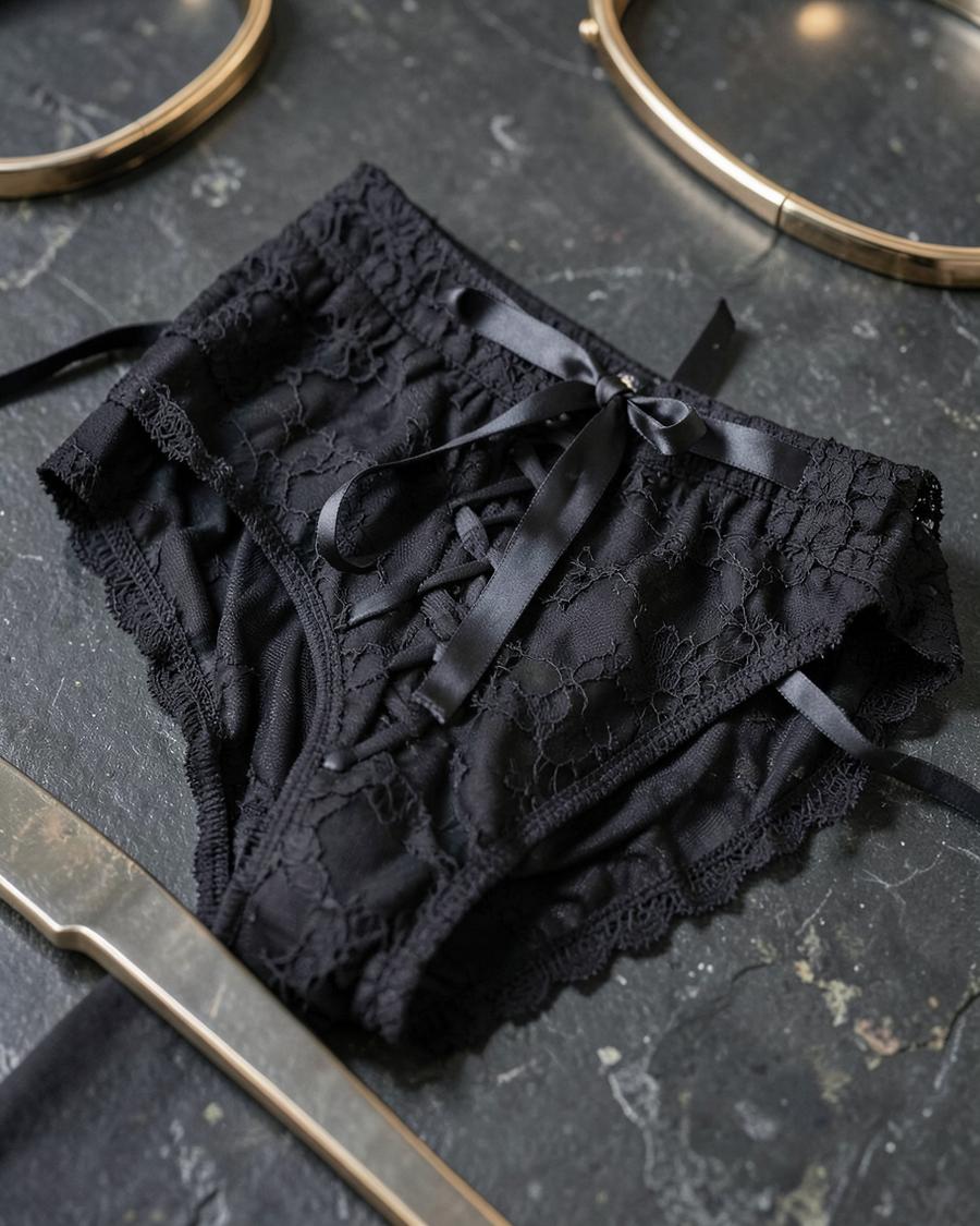 Aurore Lace Panty — Noir
