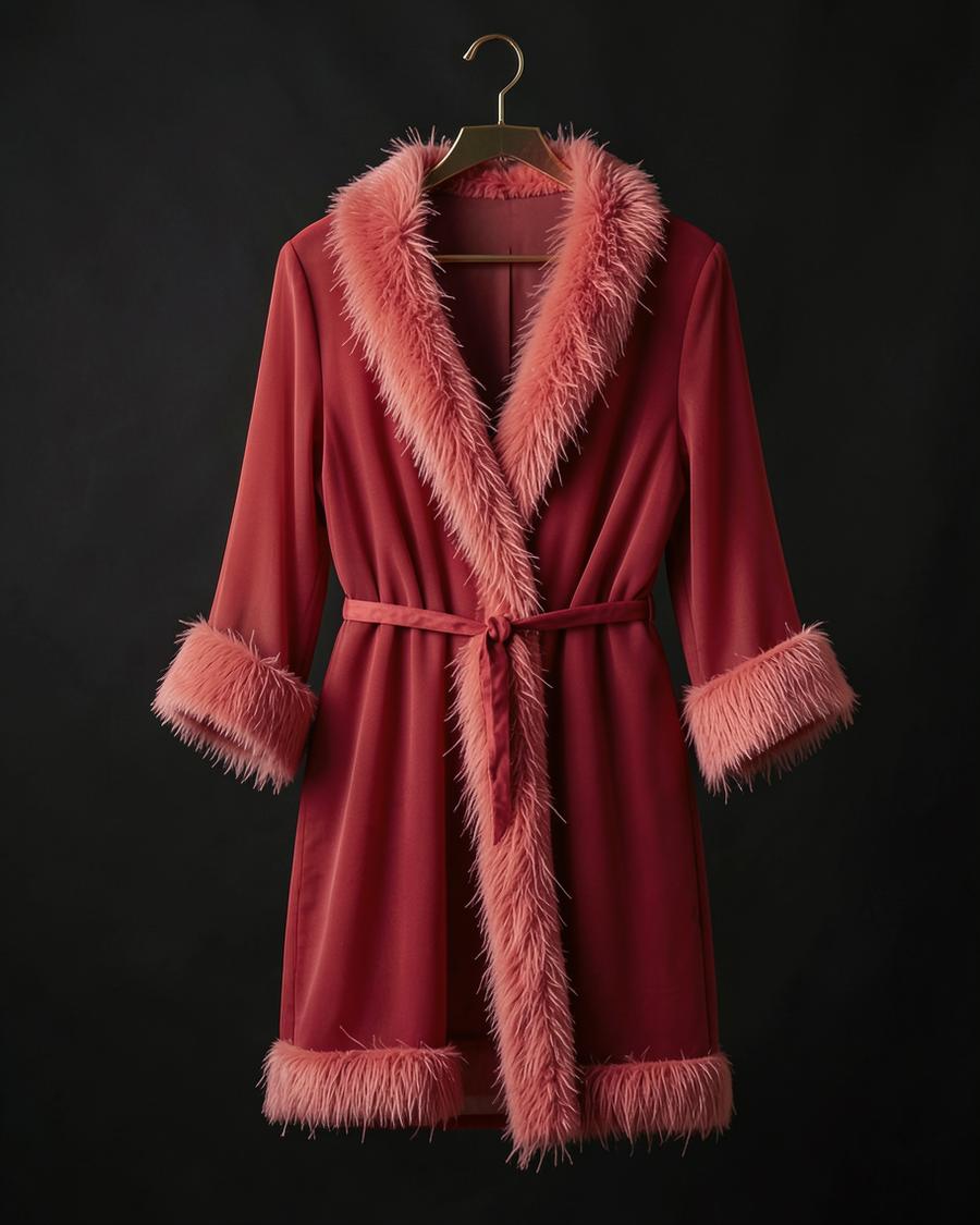 Plume Sheer Robe — Rouge